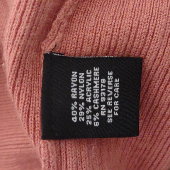 Premise Cashmere Blend Women's Salmon Pink Open Front Long Cardigan Size Medium - Picture 10 of 13